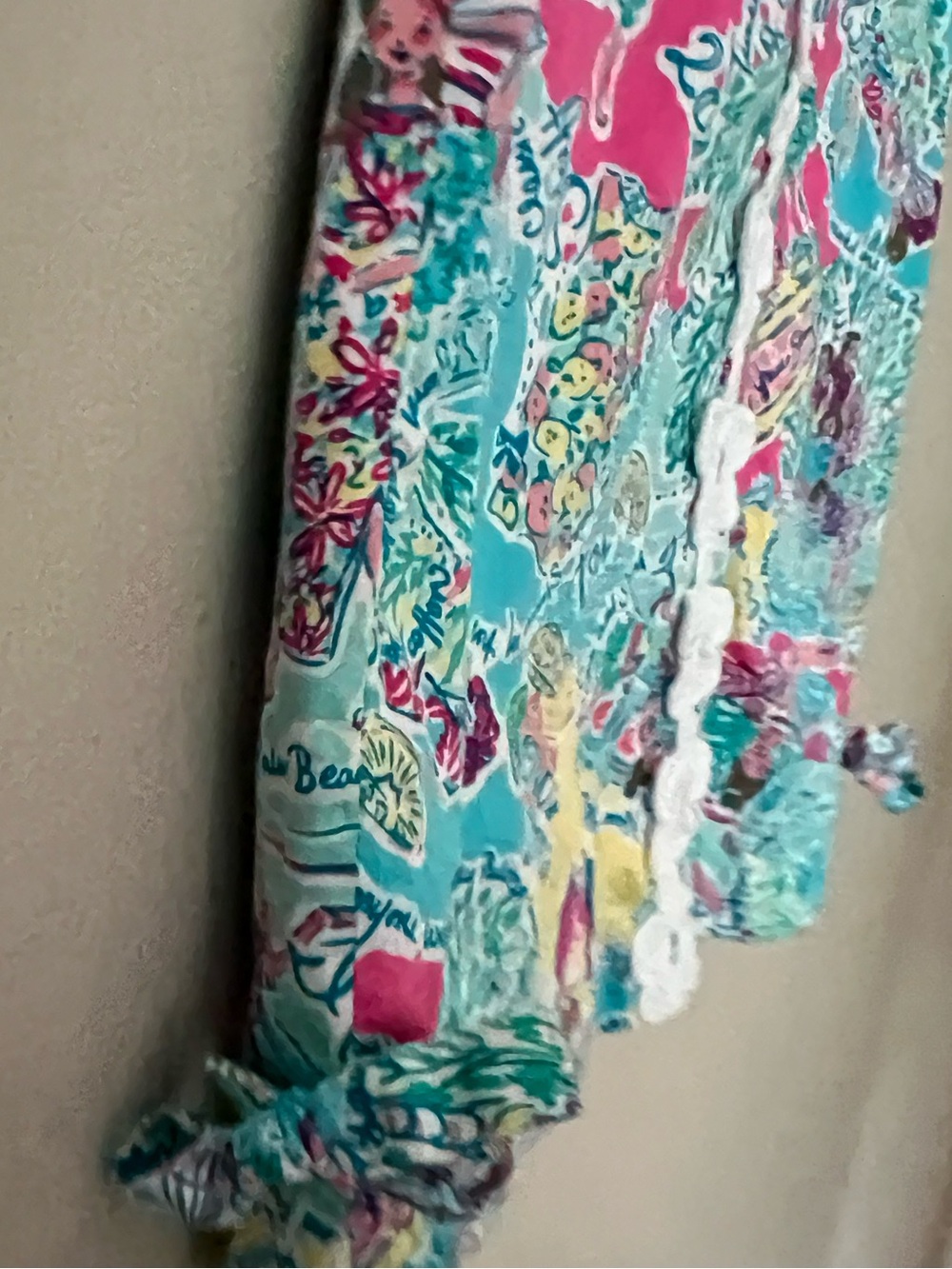 Lilly Pulitzer | Girls' Tropical Print Shift Dress Turquoise Pink Yellow Sz 6 - Picture 5 of 12